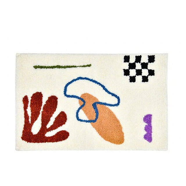 abstract shapes matisse cut outs fluffy accent rug roomtery