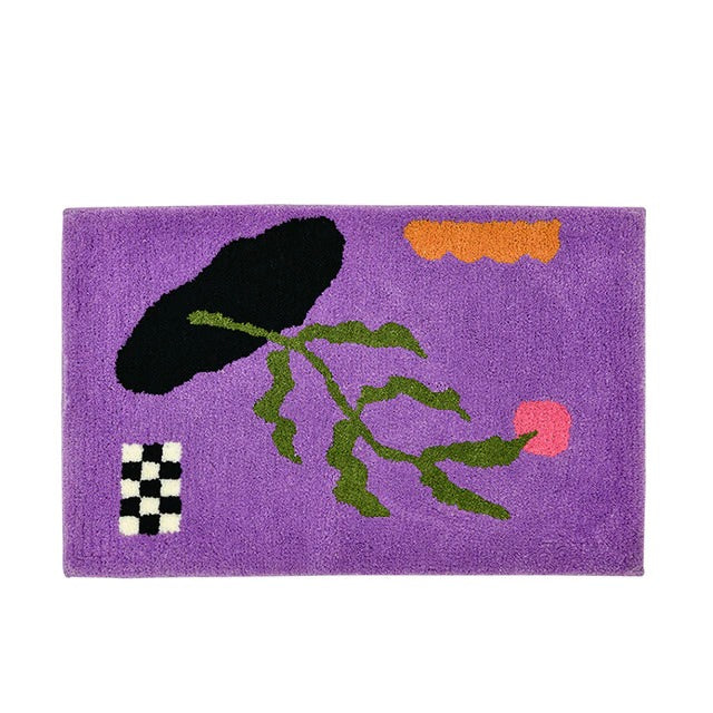 abstract shapes matisse cut outs fluffy accent rug roomtery
