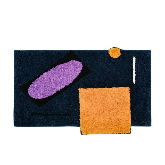 abstract shapes matisse cut outs fluffy accent rug roomtery