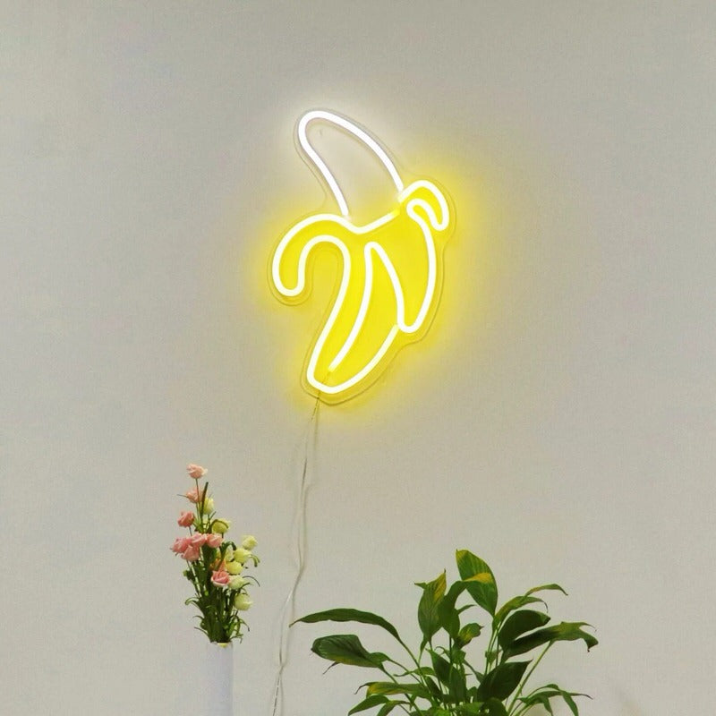 banana neon sign wall hanging decor roomtery