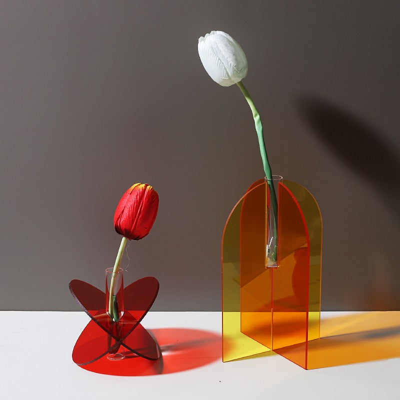 aesthetic acrylic colorful vase desk decor roomtery