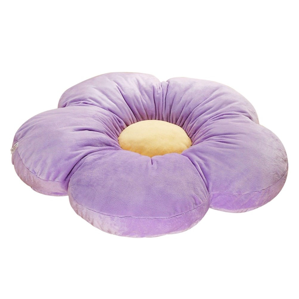 soft fluffy plush stuffed flower pillow aesthetic seat cushion roomtery