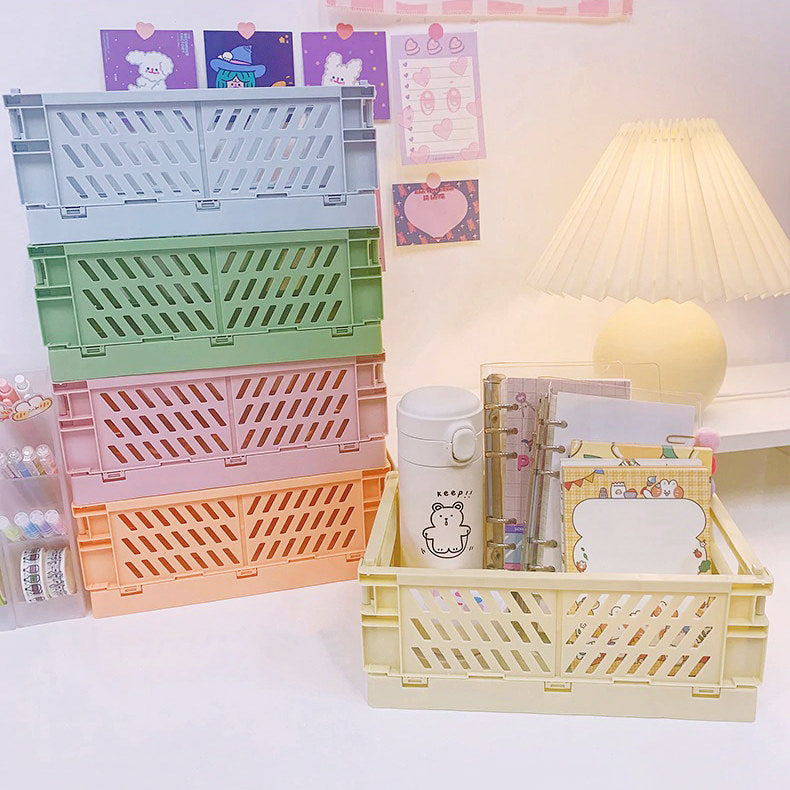 Aesthetic Room Desk Decor Pastel Folding Mini Storage Crate Roomtery Aesthetic Room Desk Decor Pastel Folding Mini Storage Crate Roomtery