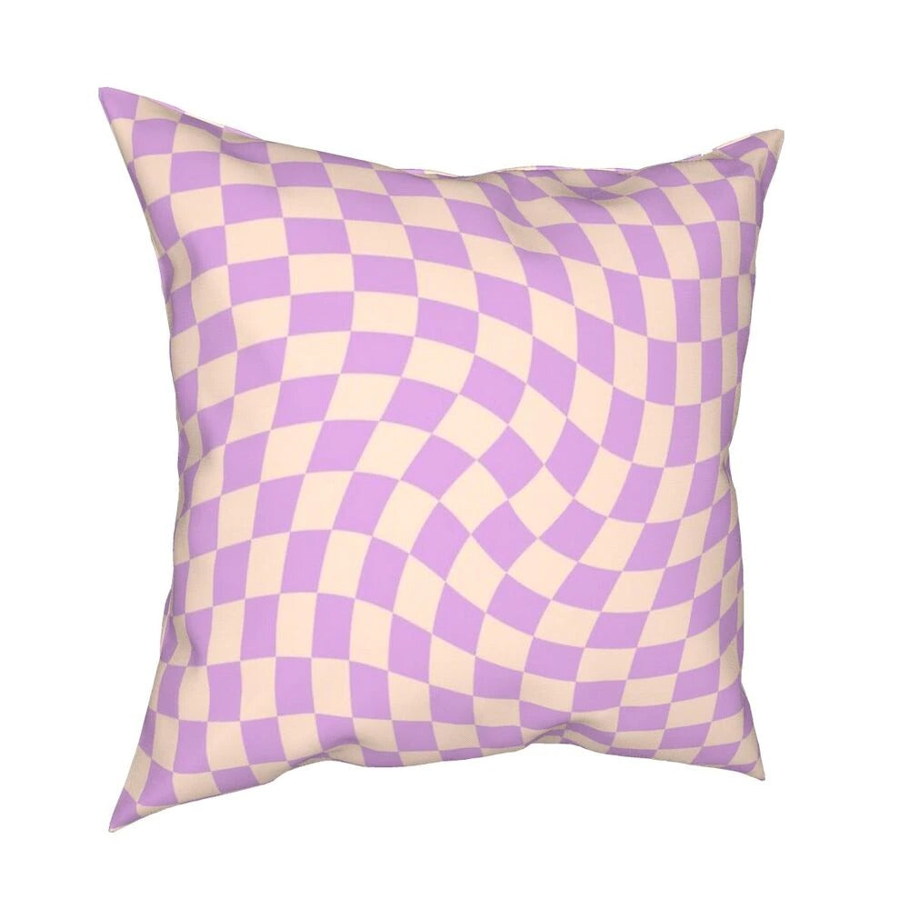 checkered purple pillowcase indie room aesthetic decor roomtery