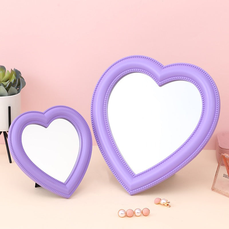 aesthetic decor heart shaped mirror roomtery