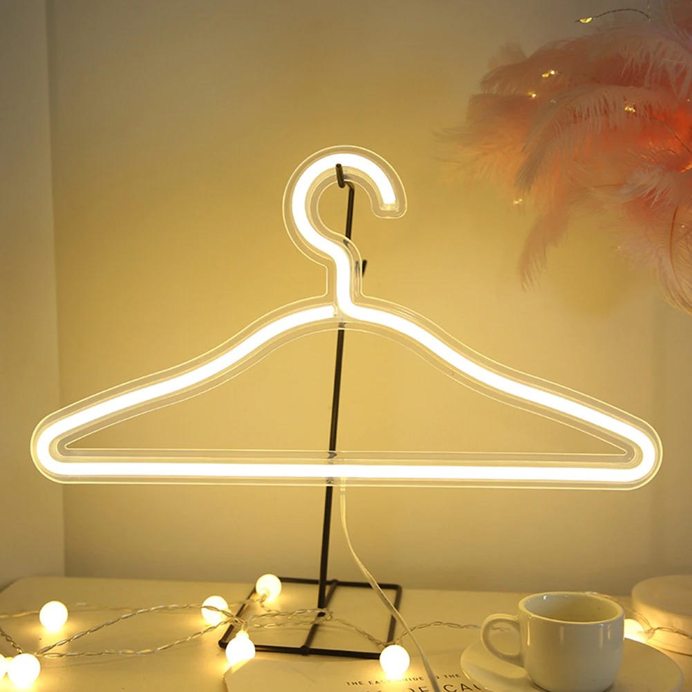 aesthetic room decor neon acrylic dress hanger roomtery