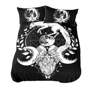 aesthetic bedroom moon child black and white moon bedding set roomtery