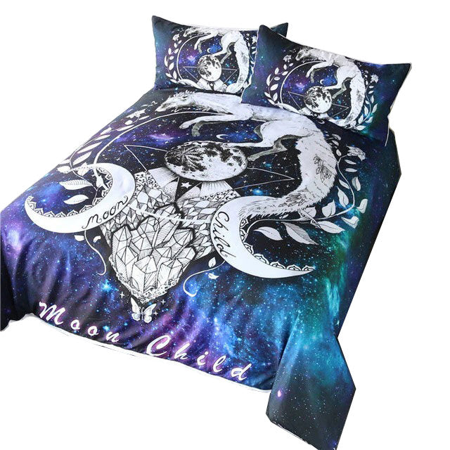 aesthetic bedroom moon child black and white moon bedding set roomtery