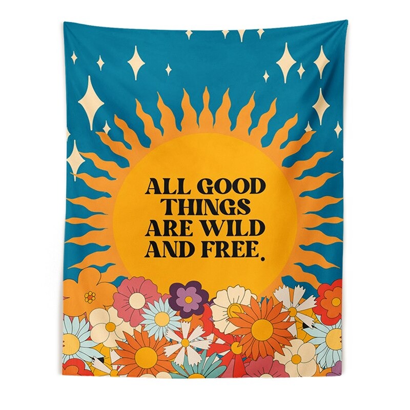 sun and flowers indie room aesthetic tapestry roomtery