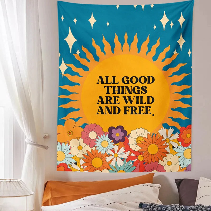 sun and flowers indie room aesthetic tapestry roomtery