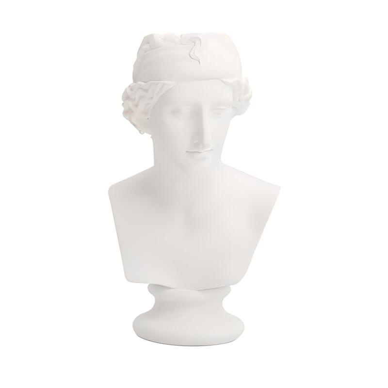 white ceramic bust desktop mini decorative brush vase art hoe aesthetic room decor roomtery