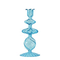 aqua blue iridescent glass candle holder set danish pastel aesthetic room candleholder decor roomtery