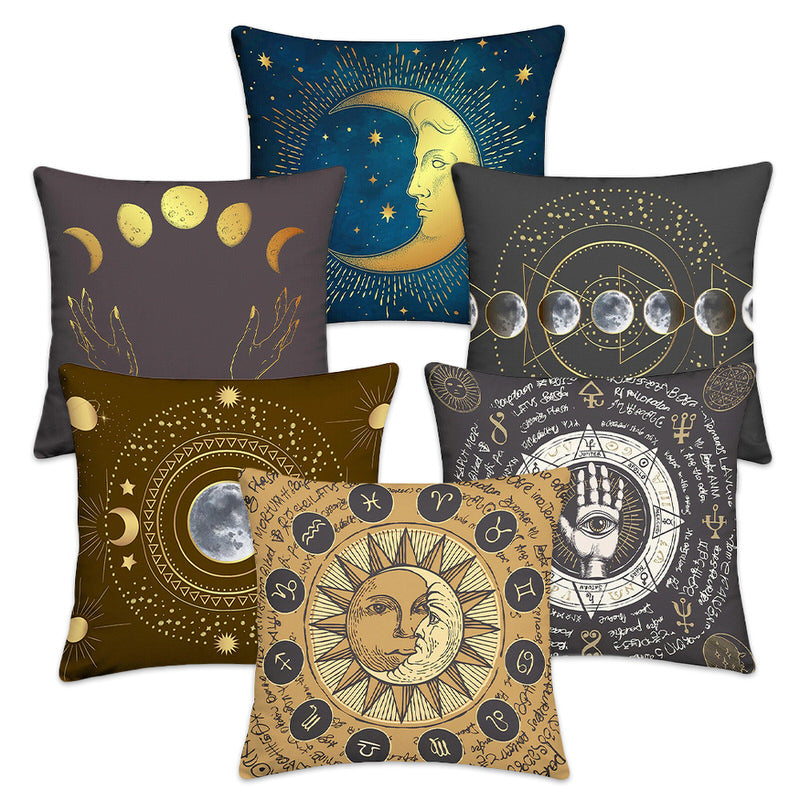 aesthetic astrological sun moon pillowcase cushion cover roomtery