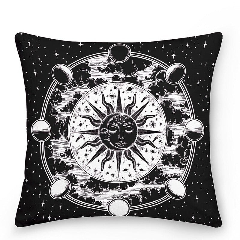 aesthetic astrological sun moon pillowcase cushion cover roomtery