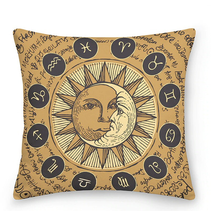 aesthetic astrological sun moon pillowcase cushion cover roomtery