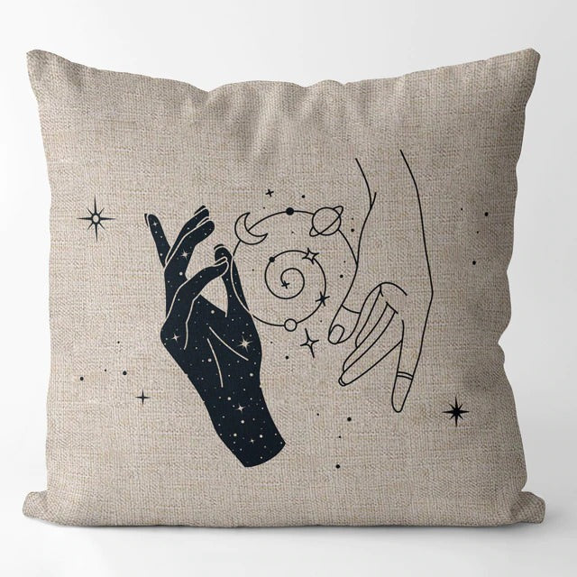 aesthetic astrological print magic hands cushion cover pillow roomtery