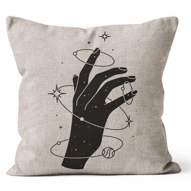 aesthetic astrological print magic hands cushion cover pillow roomtery