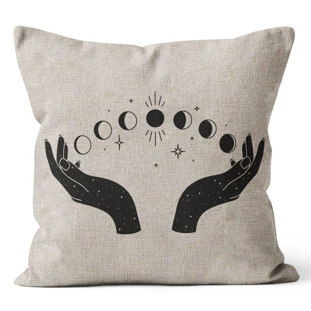 aesthetic astrological print magic hands cushion cover pillow roomtery