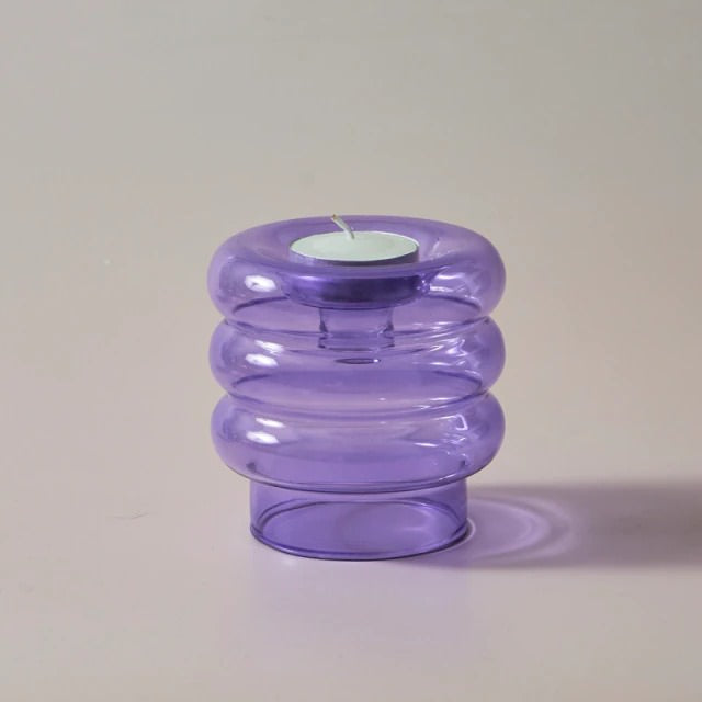 bright color bubble glass vase tealight candle holder danish pastel aesthetic roomtery