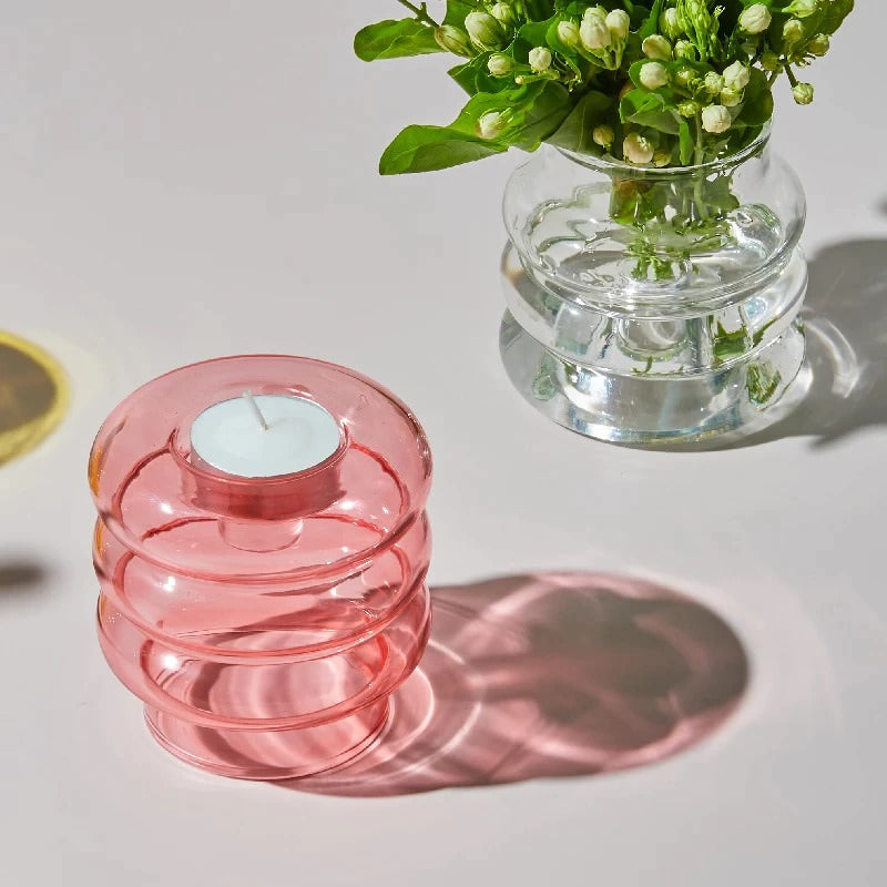 bright color bubble glass vase tealight candle holder danish pastel aesthetic roomtery