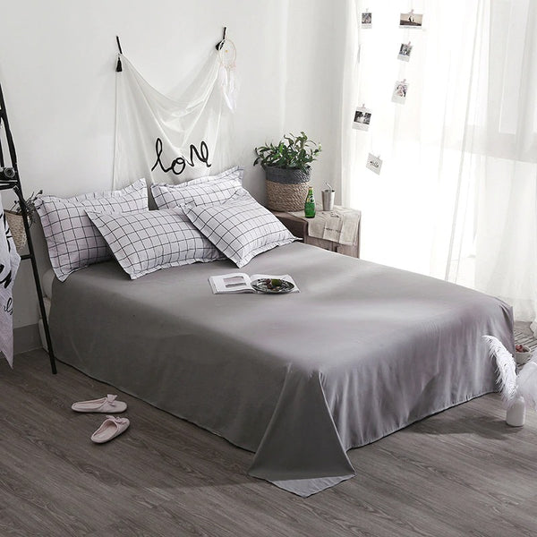 Plain Grid Bedding Set Indie Aesthetic Bedding roomtery