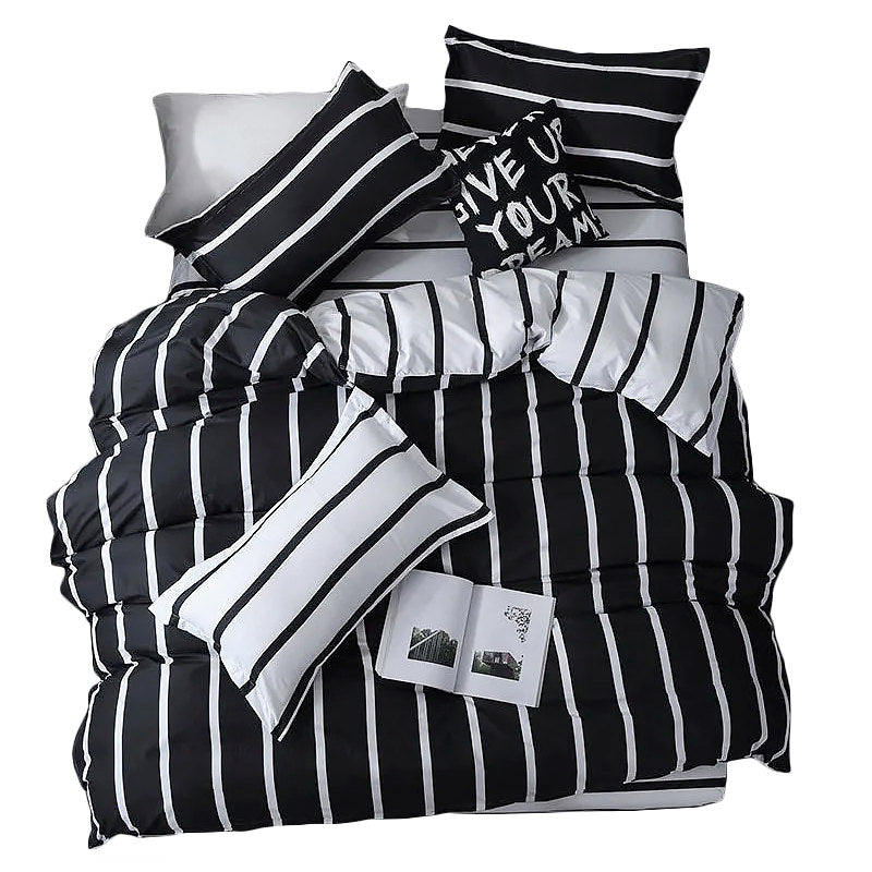 black white aesthetic bedding duvet cover sheet set roomtery