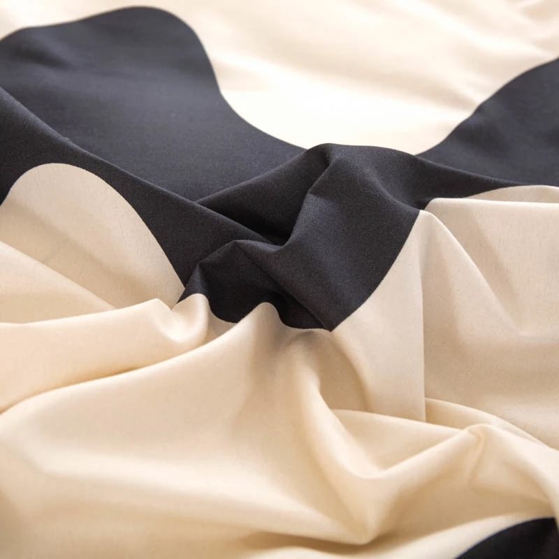 black and beige duvet cover aesthetic bedding sheet set roomtery