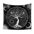 Black & White Life Tree Tapestry