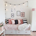 round bulb vintage black wire string lights warm white lights garland boho aesthetic roomtery