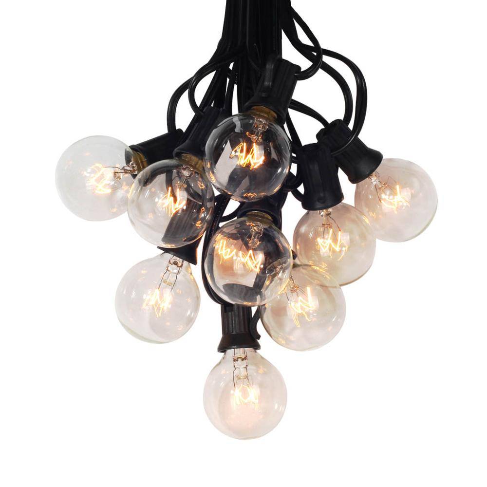 round bulb vintage black wire string lights boho aesthetic roomtery