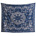 dark blue moon floral mandala big wall tapestry fairy room aesthetic roomtery