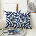 blue moroccan ornaments embroidery cushion cover pillow case aesthetic room decor roomtery