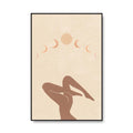 boho aesthetic room decor light brown abstract wavy figures canvas poster roomtery