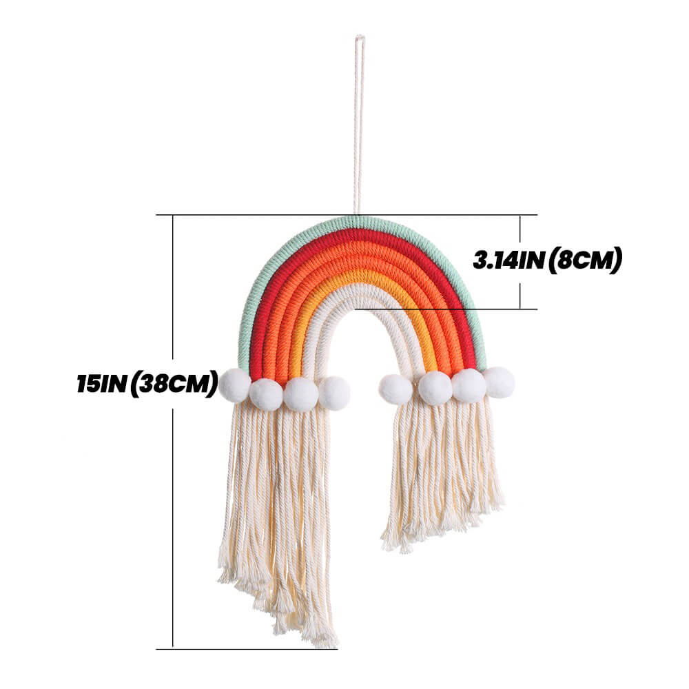 bohemian aesthetic macrame rainbow cute wall hanging decor