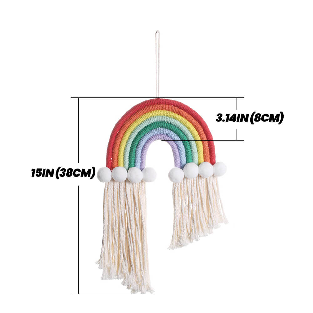 bohemian aesthetic macrame rainbow cute wall hanging decor