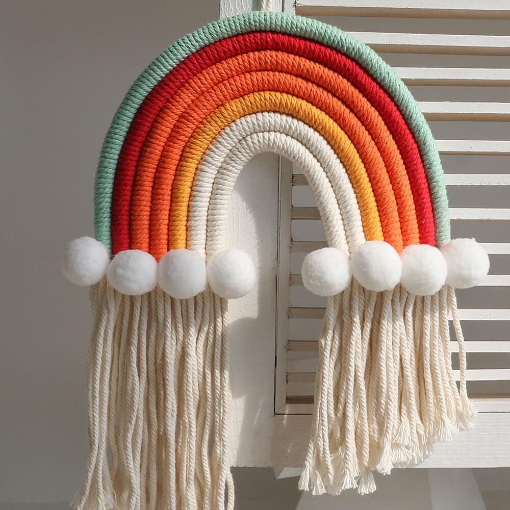 Boho rainbow macrame hot sale