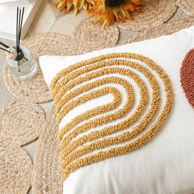 boho aesthetic arc tufted cushion covers pillow cases room decor roomtery