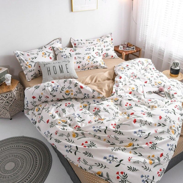 Fresh Floral Bedding Set | Cottagecore Aesthetic Bedding - roomtery