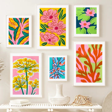 Bright Watercolor Floral Canvas Posters