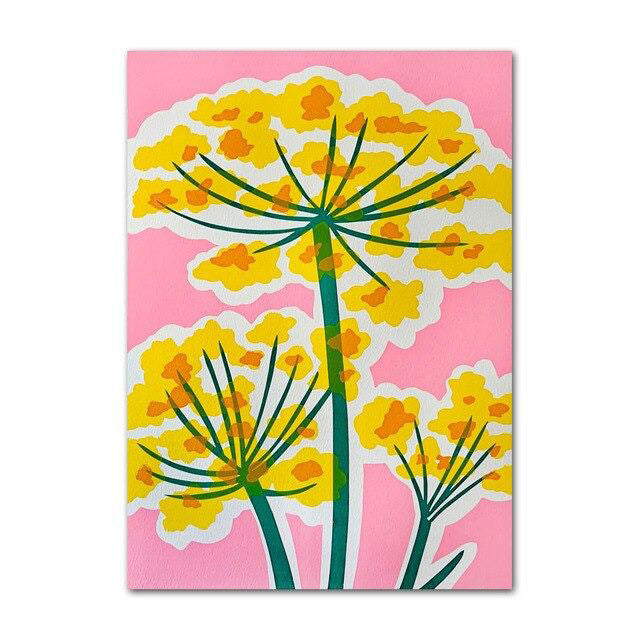 bright flowers watercolor wall art print canvas wall hanging posters roomtery