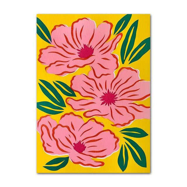 Pastel Brown Flowers Canvas Posters - Shop Online on roomtery