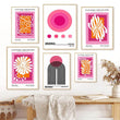 Bright Pink Art Collage Canvas Posters