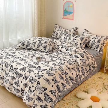 papillons butterflies pattern aesthetic bedding fairy room roomtery