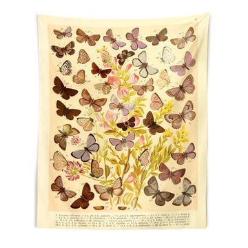 butterflies botanical print wall hanging tapestry roomtery