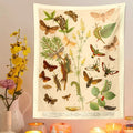 butterflies botanical print wall hanging tapestry roomtery
