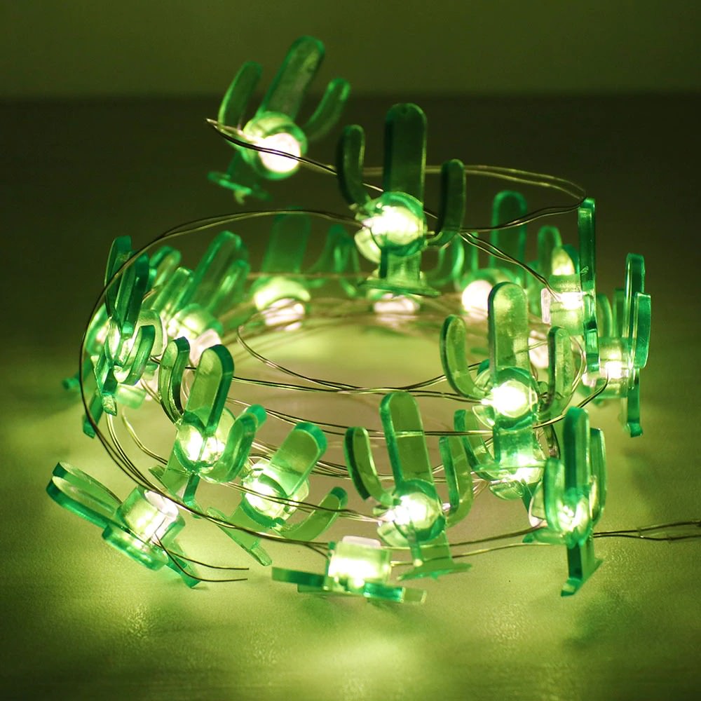 cactus shaped wire fairy lights aesthetic room decor roomtery