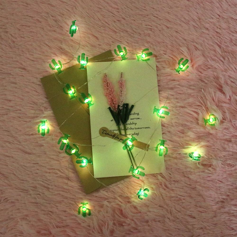 cactus shaped wire fairy lights aesthetic room decor roomtery