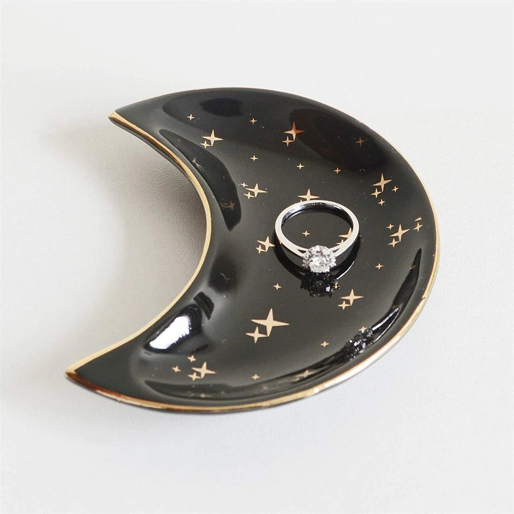 moon shaped fairycore witchy room jewelry tray for rings