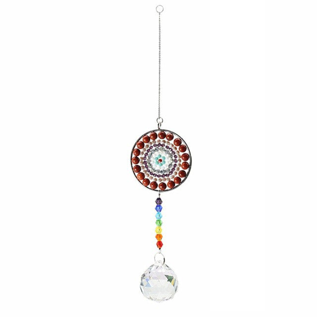 chakra circle light crystal suncatcher wall hanging rainbow maker lightcatcher crystal pendant shining hanging sun catcher roomtery