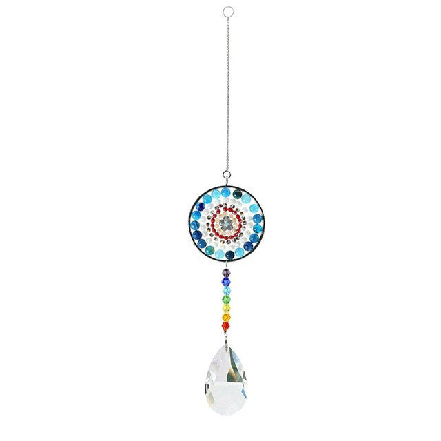 chakra circle light crystal suncatcher wall hanging rainbow maker lightcatcher crystal pendant shining hanging sun catcher roomtery